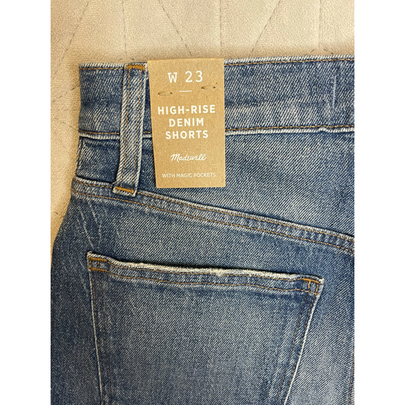 Madewell Women's High-Rise Denim Shorts, Size 23, Distressed Blue, Casual Summer - Picture 3 of 6